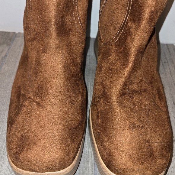 BP Keyla Platform Bootie in Tan Chestnut Multi Sizes - Picture 5 of 11